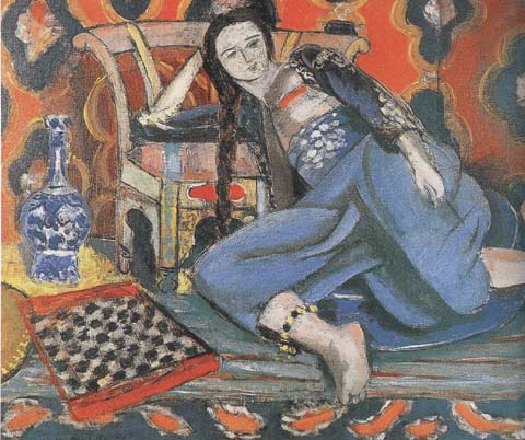 Odalisque with a Moorish Chair (Odalisque in Grey with Chessboard) (mk35)